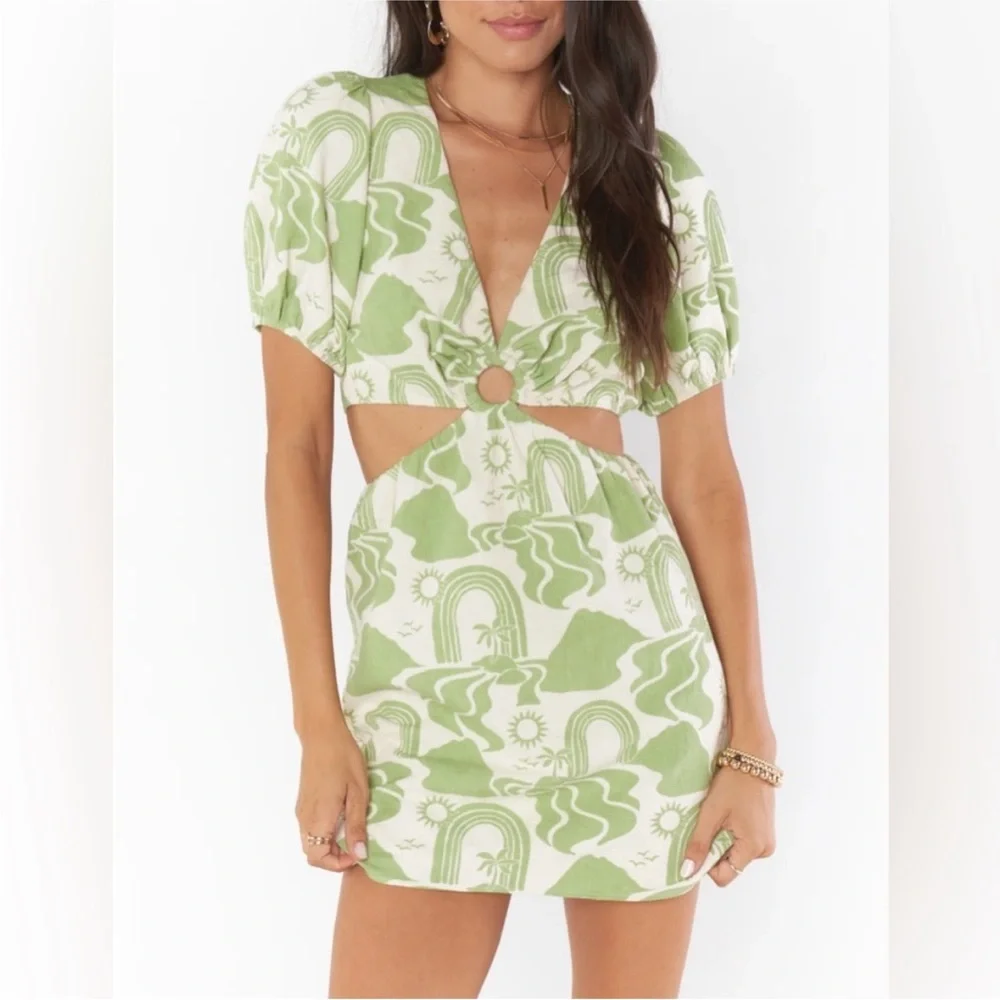 Show Me Your Mumu Jessa Tropical Print Mini Dress - Picture 1 of 10